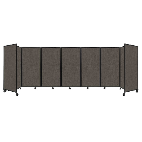 Versare Room Divider 360 Folding Portable Partition 19'6" x 6' Mocha Fabric 1173519 - main